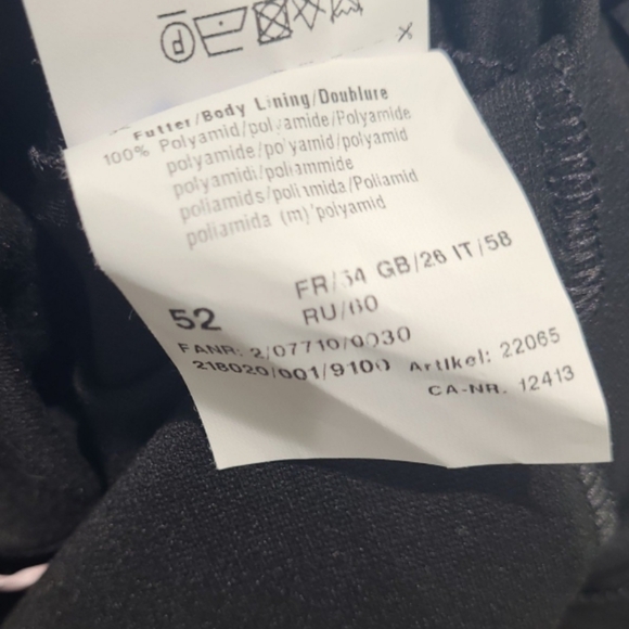 BASLER black Blazer Women's Size 2X/22 two button shoulder pads lace at collar - Picture 7 of 9